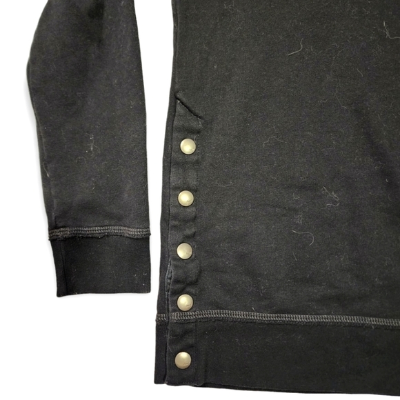 Abercrombie & Fitch Small Long Sleeve Sweater Snap Buttons Black Cotton Mix - Picture 4 of 7